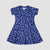 Girls Navy Blue Printed Knit Dress