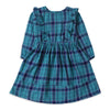 Girls' Sea Green Check Woven Dress